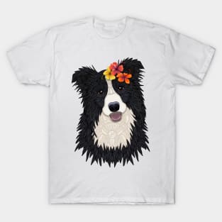 Tropical Border Collie Girl T-Shirt